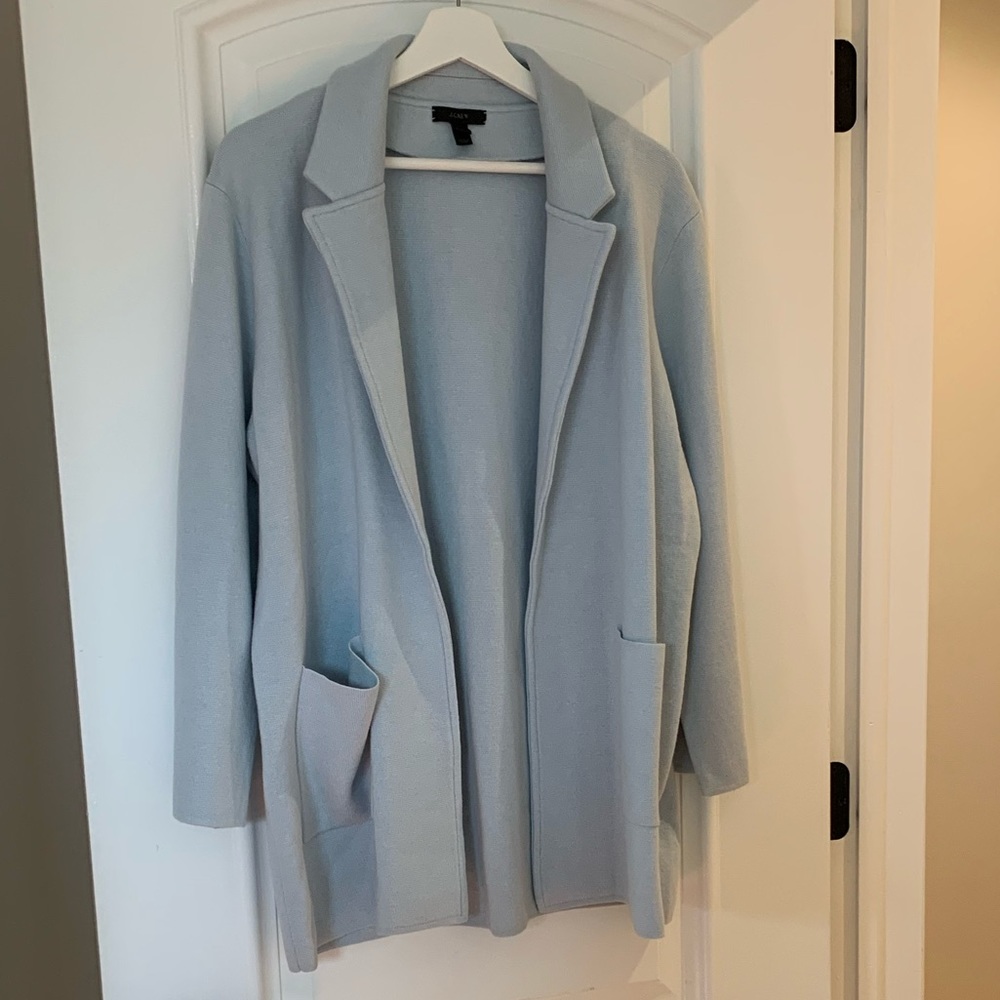 J. Crew Sophie Open Sweater Blazer Sky Blue XL